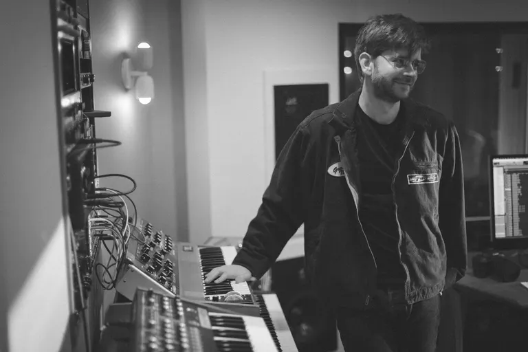 Oli Jacobs in his studio